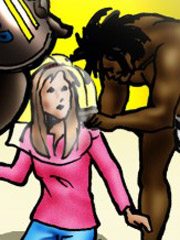 Bald slave girl gets her pussy tortured!